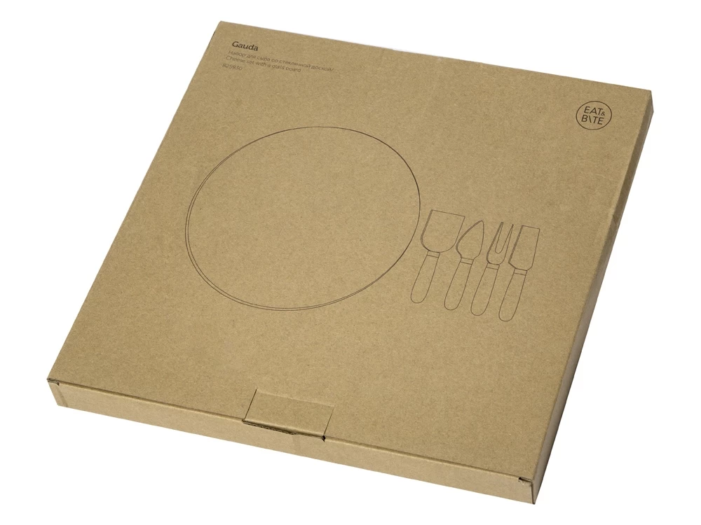 Набор для сыра с круглой стеклянной доской 5в1 Набор для сыра с круглой стеклянной доской 5в1