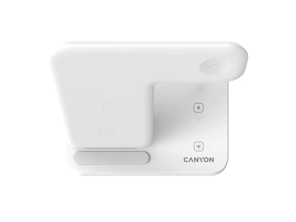 Беспроводное зарядное устройство для гаджетов 3-в-1 с технологией QI Canyon WS-303 (CNS-WCS303W), 15W Беспроводное зарядное устройство для гаджетов 3-в-1 с технологией QI Canyon WS-303 (CNS-WCS303W), 15W