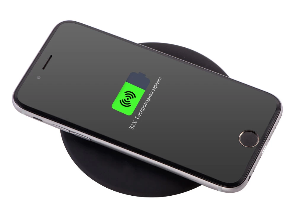 Беспроводное зарядное устройство с подсветкой логотипа Moon spot, 10 Вт, soft-touch Беспроводное зарядное устройство с подсветкой логотипа Moon spot, 10 Вт, soft-touch