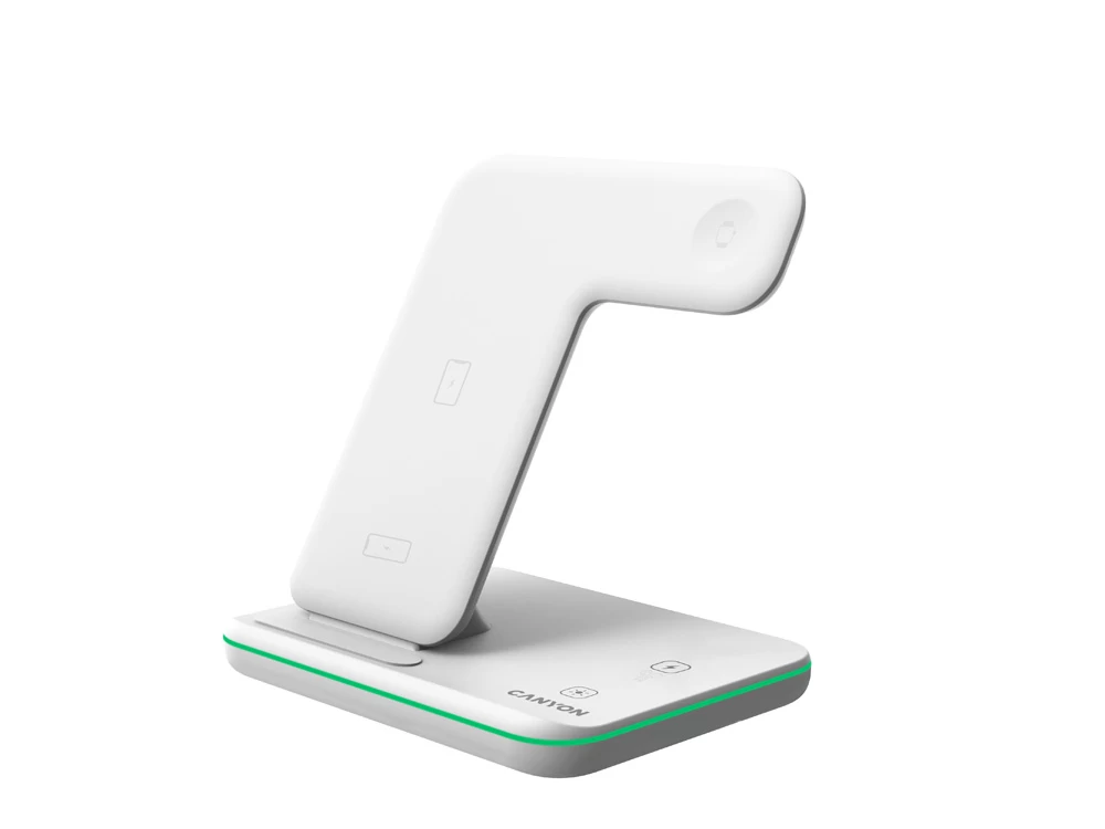 Беспроводное зарядное устройство для гаджетов 3-в-1 с технологией QI Canyon WS-303 (CNS-WCS303W), 15W Беспроводное зарядное устройство для гаджетов 3-в-1 с технологией QI Canyon WS-303 (CNS-WCS303W), 15W