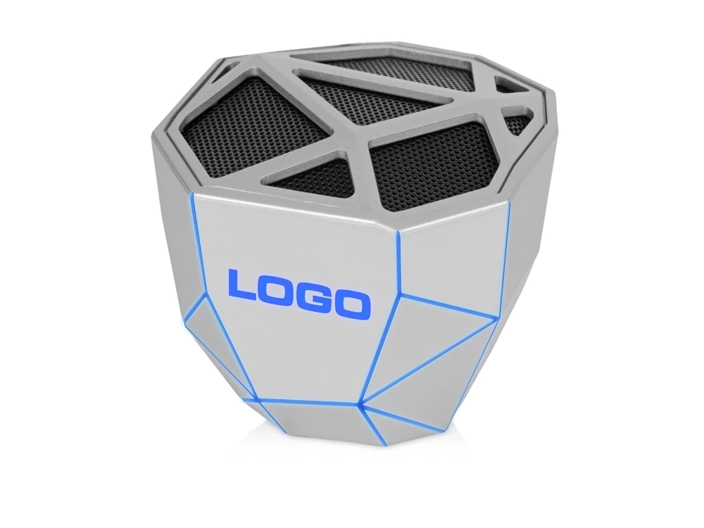 Портативная колонка «Geo», синяя подсветка Портативная колонка «Geo», синяя подсветка