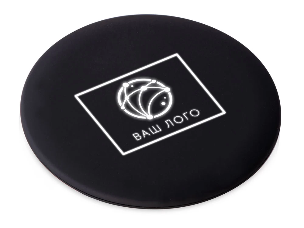 Беспроводное зарядное устройство с подсветкой логотипа Moon spot, 10 Вт, soft-touch Беспроводное зарядное устройство с подсветкой логотипа Moon spot, 10 Вт, soft-touch