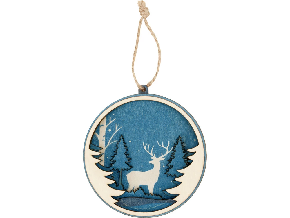 Подвеска деревянная многослойная Рождественская встреча Подвеска деревянная многослойная Рождественская встреча