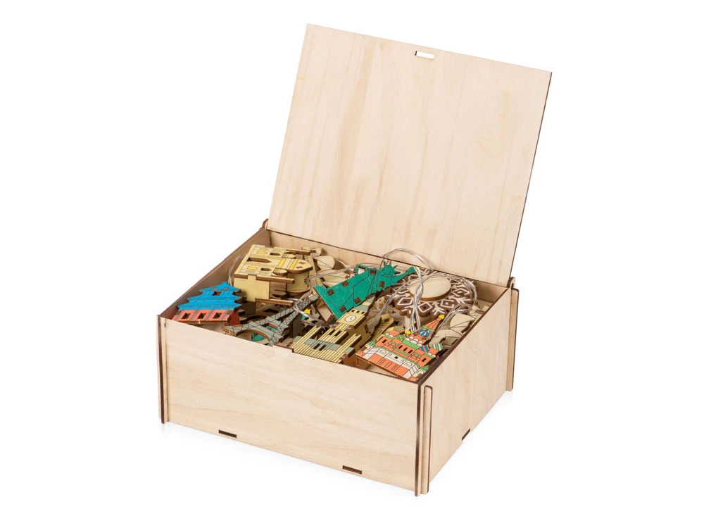 Ёлочная гирлянда с лампами в подарочной коробке «Достопримечательности мира» Ёлочная гирлянда с лампами в подарочной коробке «Достопримечательности мира»