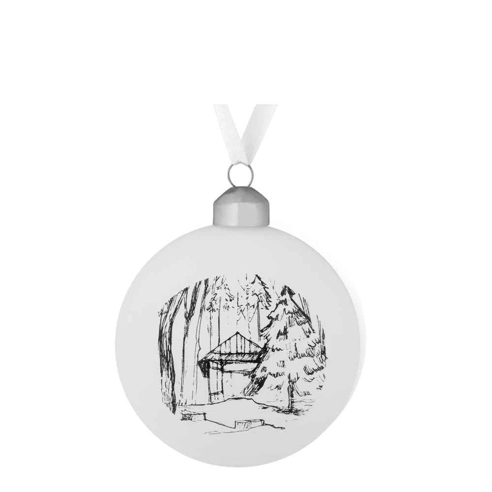 Елочный шар Forest, 8 см, с изображением избушки Елочный шар Forest, 8 см, с изображением избушки