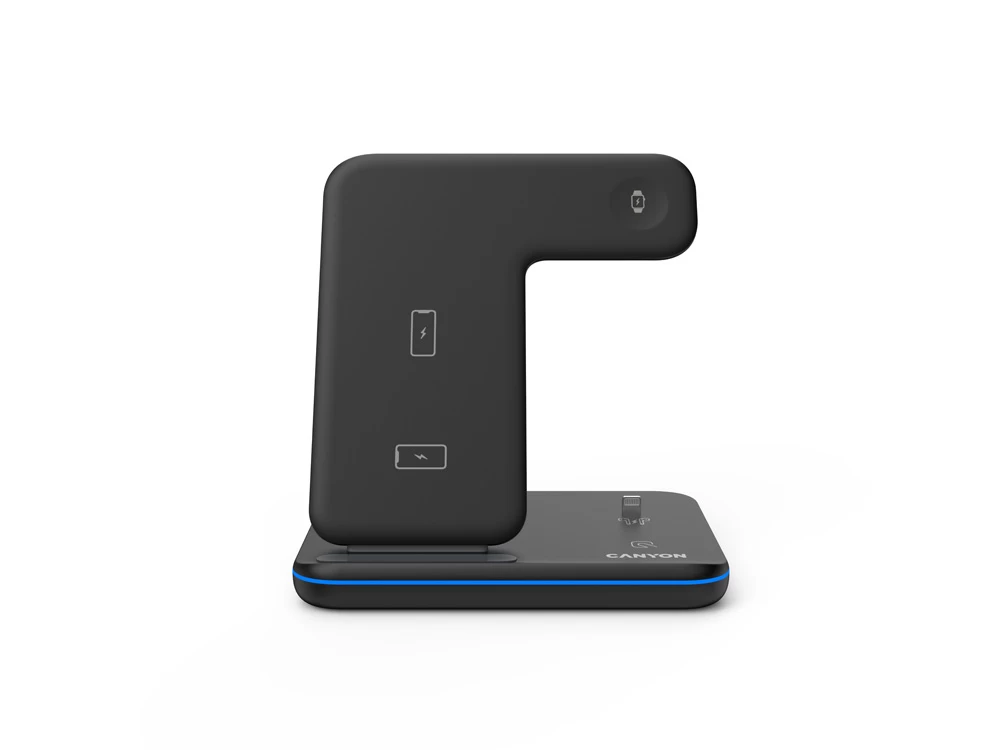 Беспроводное зарядное устройство для гаджетов 3-в-1 с технологией QI Canyon WS-302 (CNS-WCS302B) Беспроводное зарядное устройство для гаджетов 3-в-1 с технологией QI Canyon WS-302 (CNS-WCS302B)